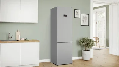 Bosch KGN397LDF, SER4, FS fridge-freezer NoFrost, D, 203/60/66cm, 363l(260+103), 35dB(B), IC, VitaFresh XXL, 0° drawer, Glossy Backwall with Multi Airflow, 2 cooling systems, Intelligent Inverter Technology, Inox-look, display