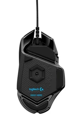Logitech G502 Mouse, Lightsync RGB, HERO 25K DPI Sensor, 400 IPS, 5x3.6g Optional Weights, 11 Programmable Buttons, 114g, Black