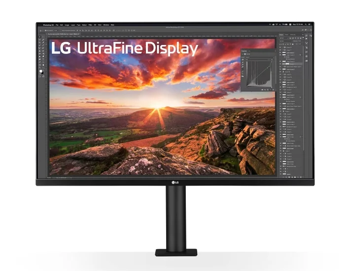 LG 32UN880K-B, 31.5" UltraFine Ergo 4K, IPS AG, DCI-P3 95%, 5ms, 350 cd/m2, 1000:1, 3840x2160, HDR 10, USB Type-C 60W, USB, HDMI, DisplayPort, AMD FreeSync, Speaker 5Wx2, LG Switch, Reader Mode, Tilt/Height/Swivel/Pivot/ Extend/Retract, Black