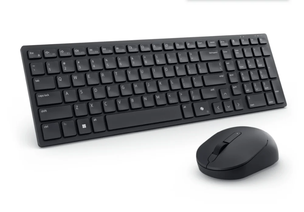 Комплект безжична клавиатура и мишка Dell Pro Compact Silent KM555 US International (QWERTY)