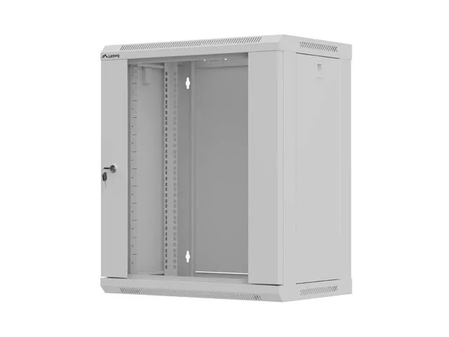 Lanberg Rack Cabinet, 19" wall-mount 12U/540x350 (flat pack) with glass door, Grey