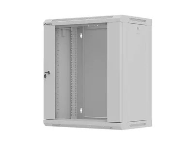 Lanberg Rack Cabinet, 19" wall-mount 12U/540x350 (flat pack) with glass door, Grey