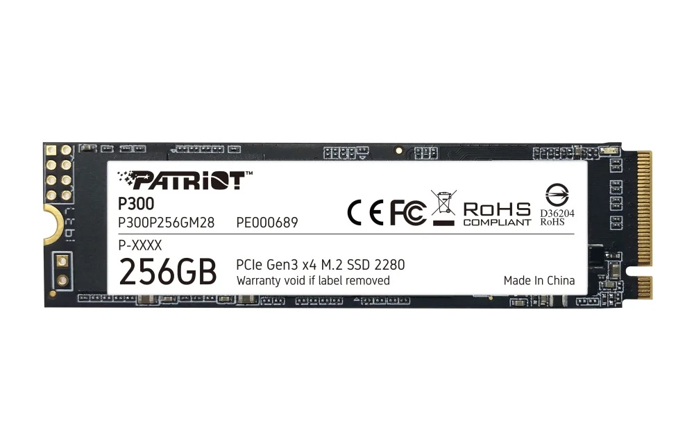 SSD диск Patriot P300 256GB M.2 (2280) PCIe Gen 3 x4 NVMe 1.3
