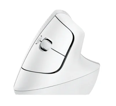 Вертикална мишка Logitech Lift for Mac, ергономична, безжична, бяла/сивкава
