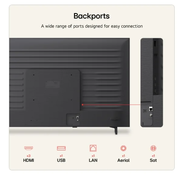 LG 55QNED7EB3C, 55" 4K QNED MiniLED Smart TV, 3840x2160, DVB-T2/C/S2, Alpha 7 AI Processor, HDR10 / HLG, webOS 26 ThinQ, VRR / ALLM / HGiG, 4K Super Upscaling, WiFi 5, Bluetooth 5.3, AirPlay 2, LAN, CI, HDMI, AI Sound Pro, Google Cast, 2 pole Stand
