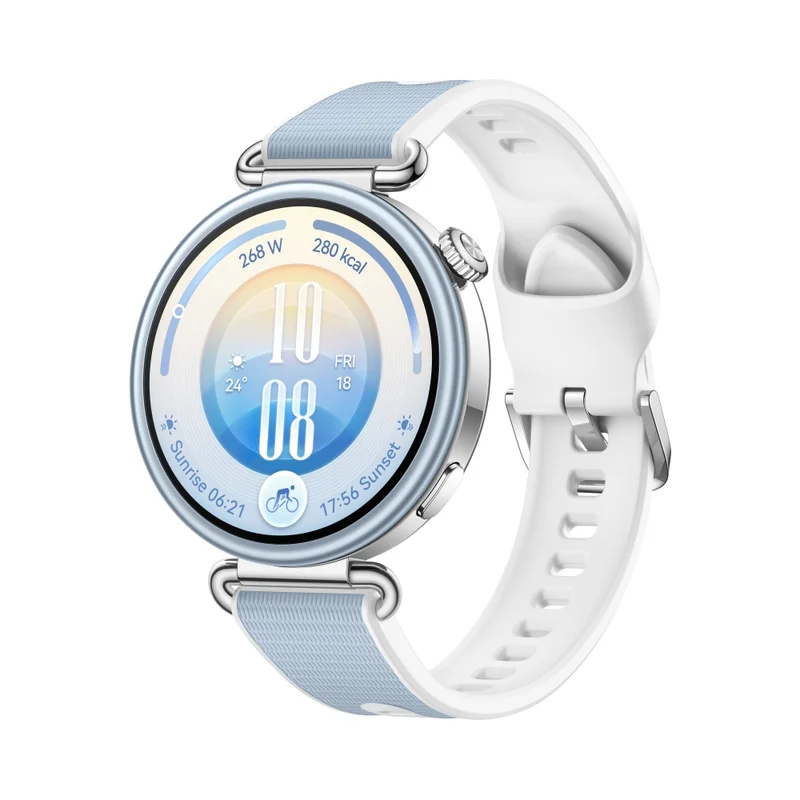 Смарт часовник Huawei Watch GT 7 Konsu-B39FB, 1.32" дисплей, HarmonyOS 6.1, синя и бяла каишка + True Wireless слушалки Huawei Freebuds SE 4 ANC, бели
