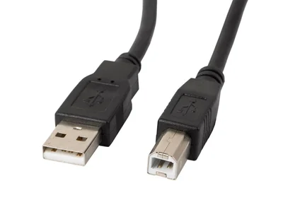 USB кабел Lanberg USB-A към USB-B 2.0 3m черен с феритен филтър