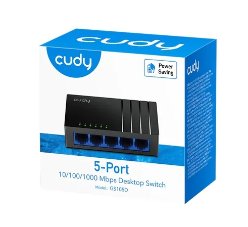 Cudy GS105D 5-Port Gigabit Desktop Switch, 5 10/100/1000M RJ45 Ports, Desktop Plastic Case